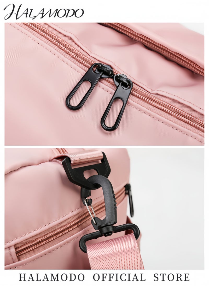 Women's Sports Duffel Bag Overnight Weekender Travel Bag with Wet Pocket Large Side Shoe Compartment Easy-access Front Pocket Interior Pocket and Adjustable Shoulder Strap Ideal as Gym Bag Yoga Bag