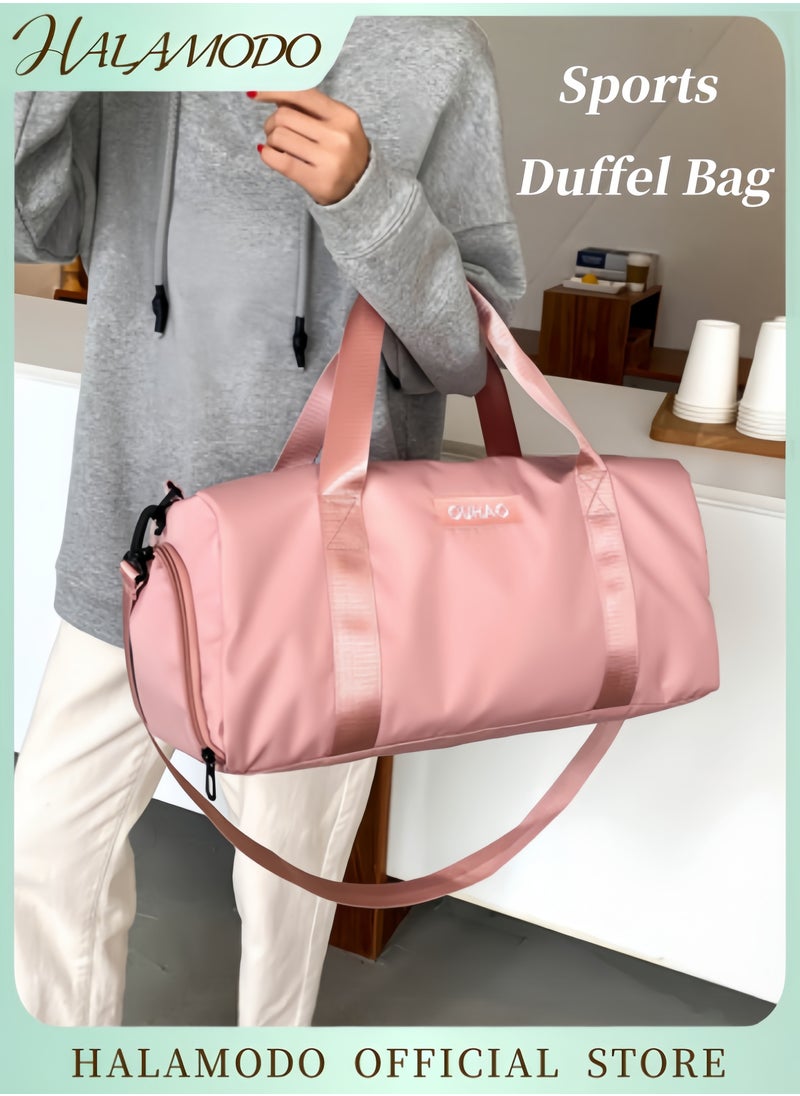 Women's Sports Duffel Bag Overnight Weekender Travel Bag with Wet Pocket Large Side Shoe Compartment Easy-access Front Pocket Interior Pocket and Adjustable Shoulder Strap Ideal as Gym Bag Yoga Bag