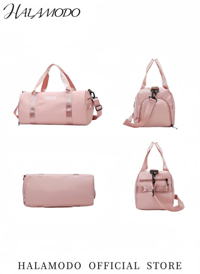 Women's Sports Duffel Bag Overnight Weekender Travel Bag with Wet Pocket Large Side Shoe Compartment Easy-access Front Pocket Interior Pocket and Adjustable Shoulder Strap Ideal as Gym Bag Yoga Bag