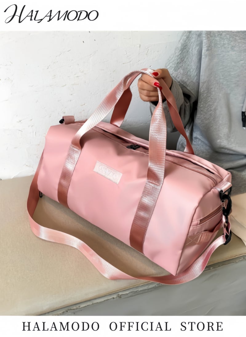 Women's Sports Duffel Bag Overnight Weekender Travel Bag with Wet Pocket Large Side Shoe Compartment Easy-access Front Pocket Interior Pocket and Adjustable Shoulder Strap Ideal as Gym Bag Yoga Bag