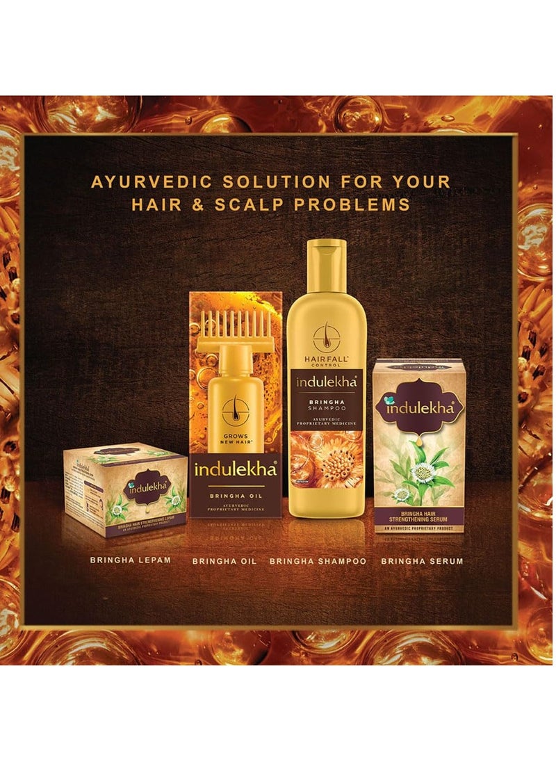 Indulekha Bringha Shampoo, Proprietary Ayurvedic Medicine For Hair Fall, Free From Parabens, Synthetic Dyes And Synthetic Perfume, 340ml