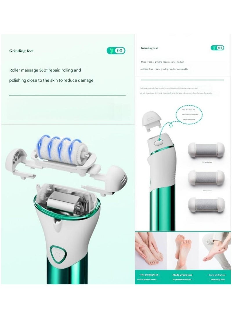 New electric foot grinder, electric exfoliating and repairing machine, household electric foot beauty tool，Portable Electric Foot File, Multi-in-1 Callus Remover, Battery-Powered Pedicure Tool