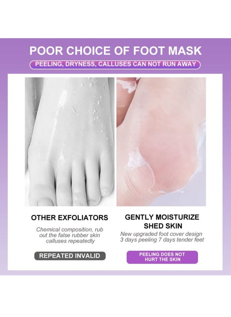 2 Pairs Exfoliating Foot Peel Mask Exfoliator for Callus Dead Skin Repair Rough Heels for Women and Men Improve Dry Cracked Heels Moisturize and Refresh Feet Sock Foot Peel Off Mask Foot Mask