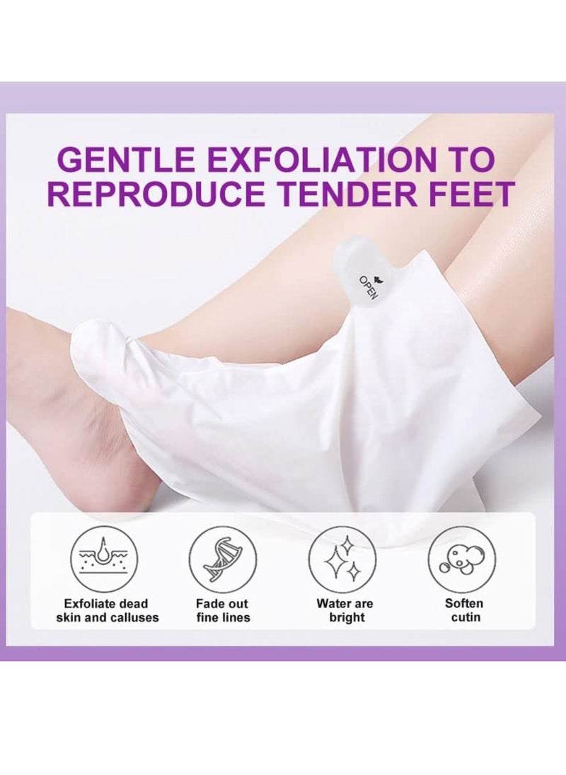 2 Pairs Exfoliating Foot Peel Mask Exfoliator for Callus Dead Skin Repair Rough Heels for Women and Men Improve Dry Cracked Heels Moisturize and Refresh Feet Sock Foot Peel Off Mask Foot Mask