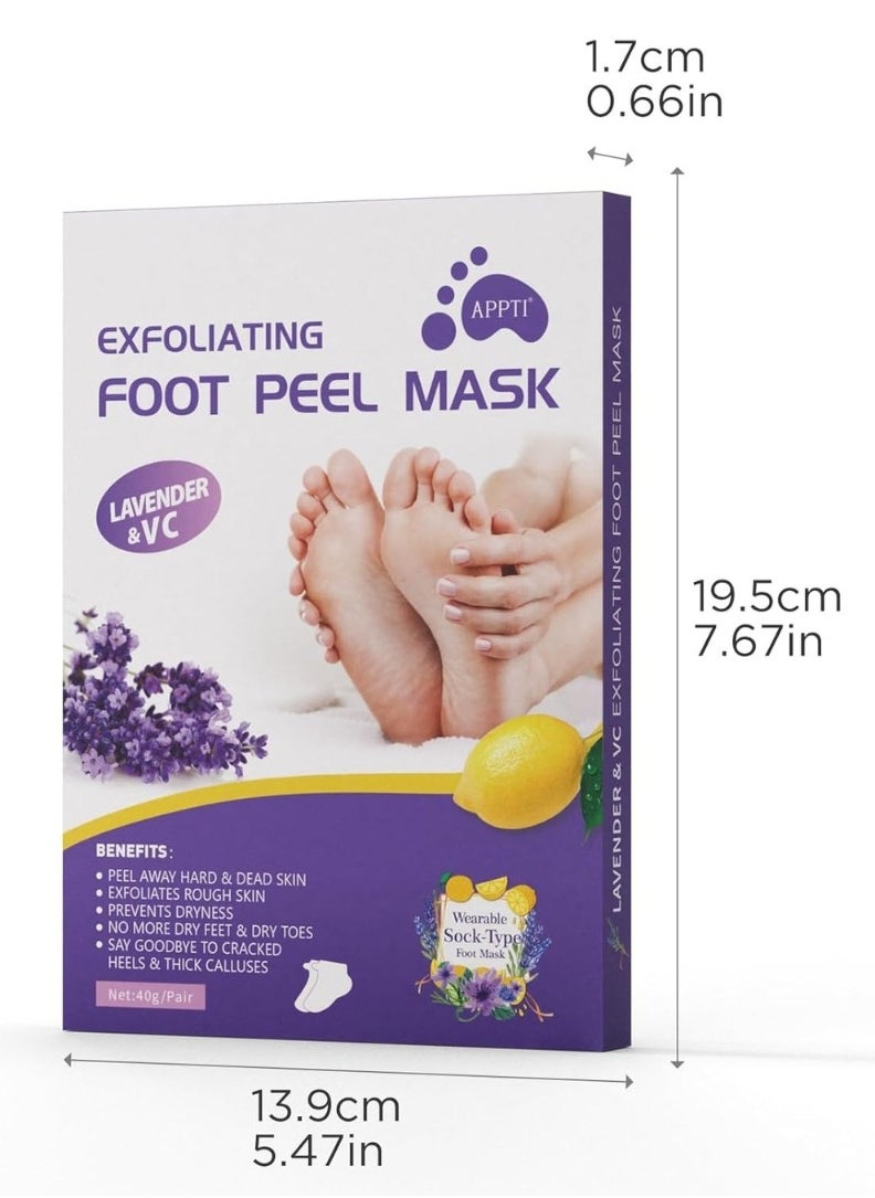 2 Pairs Exfoliating Foot Peel Mask Exfoliator for Callus Dead Skin Repair Rough Heels for Women and Men Improve Dry Cracked Heels Moisturize and Refresh Feet Sock Foot Peel Off Mask Foot Mask