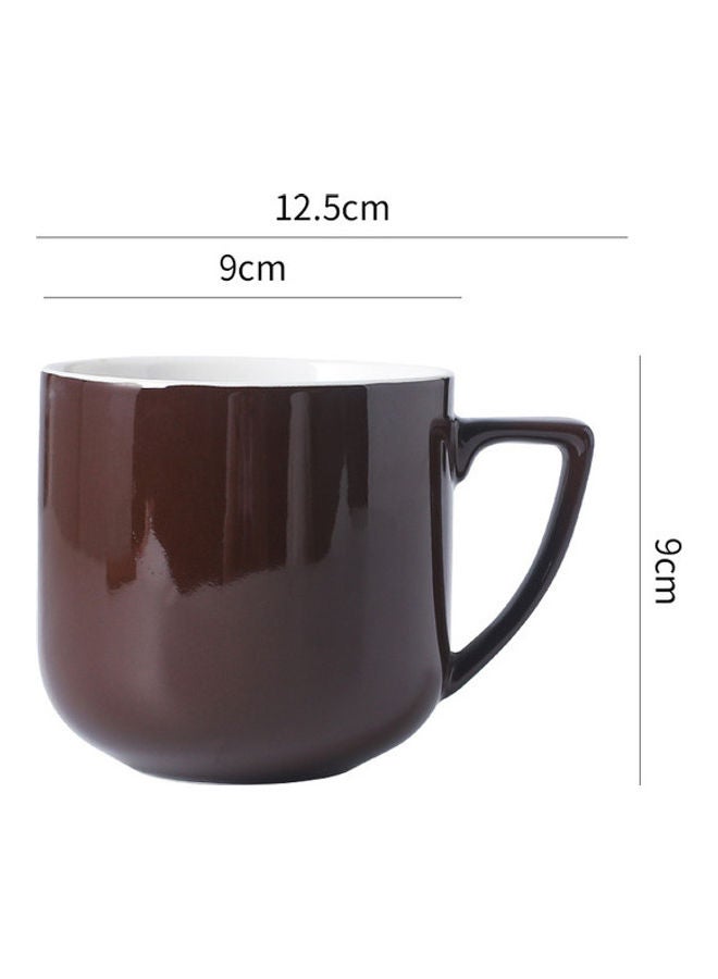 4-Piece Ceramic Mug Brown 12.5 X 9 X 9cm