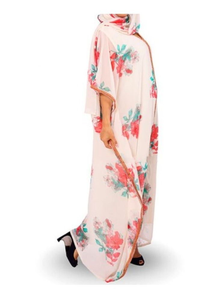 Chiffon Kaftan Red Green