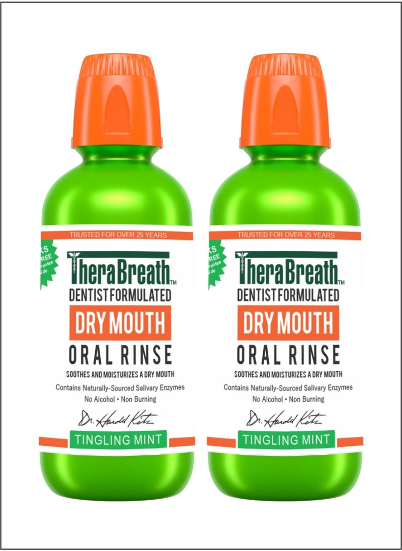 Fresh Breath Oral Rinse  Tingling Mint for Lasting Freshness pack Of 2