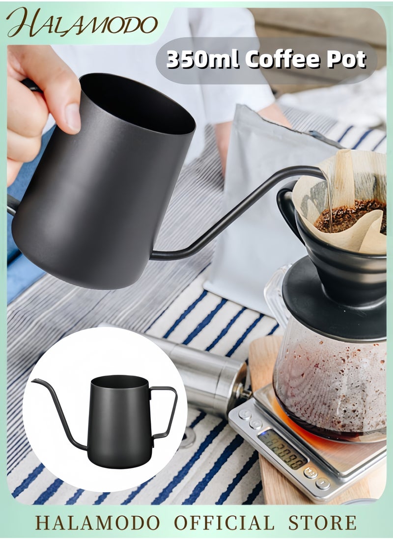 350ml Small Coffee Pot Pour Over Kettle Gooseneck Spout Coffee Maker Hanging Ear Long Narrow Drip Hand Brewed Coffee Cup Stainless Steel Coffee Pot