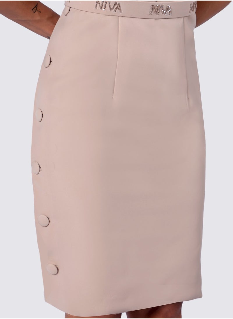 Side Button Detailing Dress