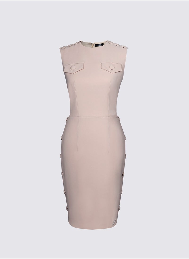 Side Button Detailing Dress