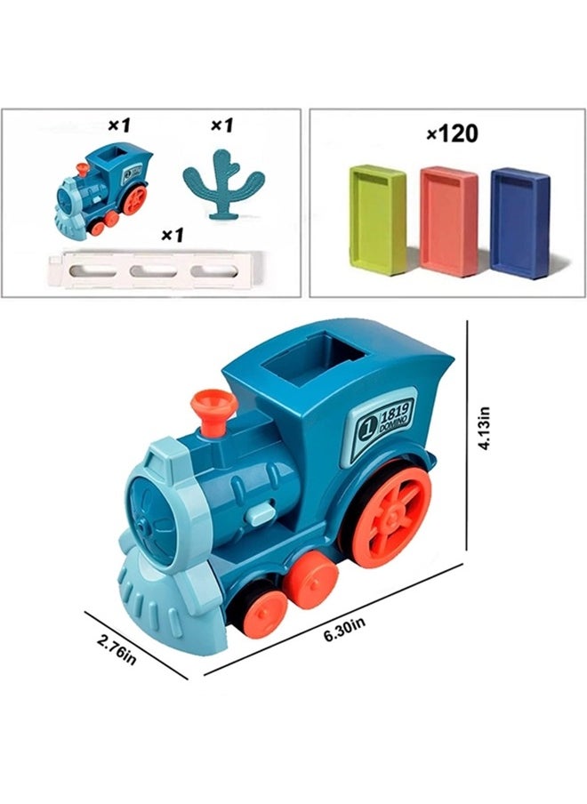 Kid's Domino Train Blocks Set,Domino Train Toy Blocks Domino Set Building And Stacking Toy,Automatic Laying Domino Building Game Puzzle Diy Train Toy,For 3+ Year Old Boys Girls