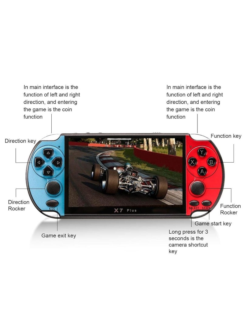 X7 Plus 8GB RAM 5.1-inch Build-in 1000+ Games Connect with TV Wireless Handheld Retro Double Rocker Video Game Console