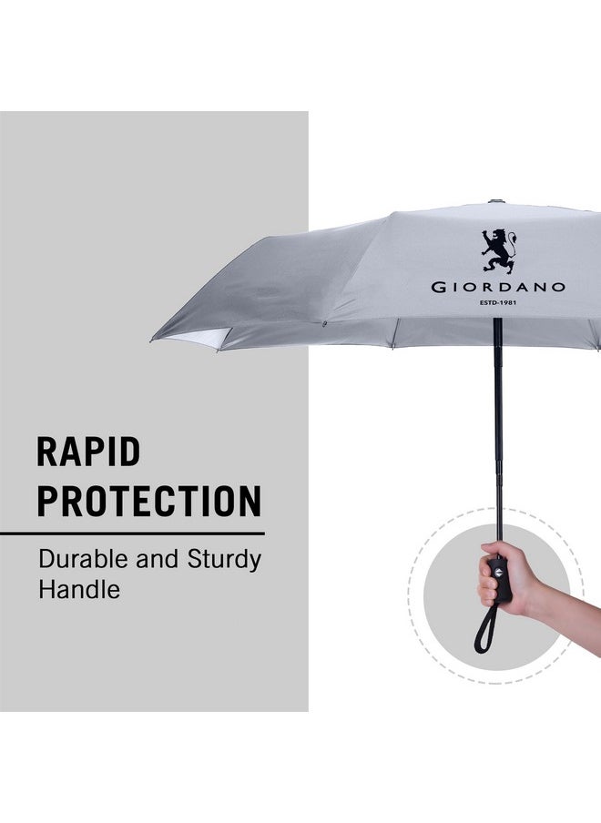 Giordano UV Protection Unisex Umbrella Use for Rain, Monsoon, Sunlight, Windproof Easy to Hold & Carry Umbrella for Men and Women | Travel Sleeve, Cover | Regular Size