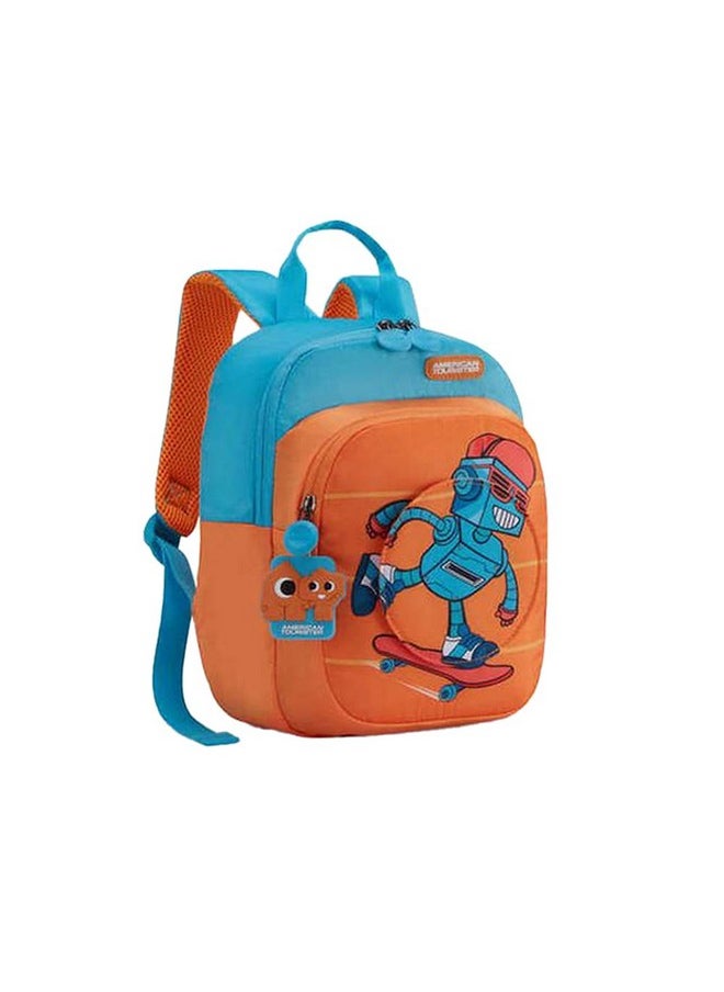 American Tourister Yoodle 3.0, 8.5L Volume Kids Backpack with Spacious Interiors for Girls and Boys - Orange/Blue