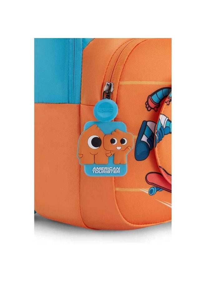 American Tourister Yoodle 3.0, 8.5L Volume Kids Backpack with Spacious Interiors for Girls and Boys - Orange/Blue