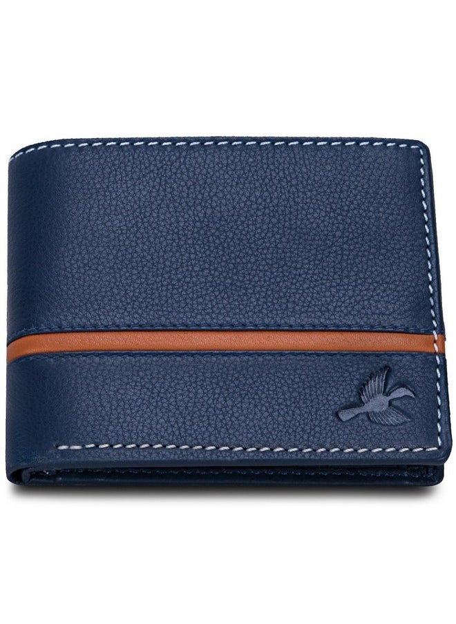 HORNBULL Denial Navy Leather Wallet for Men | Leather Mens Wallet with RFID Blocking | Wallets Men Genuine Leather