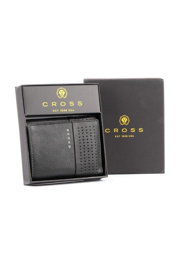 Cross Erie Men's Leather Tri-Fold Wallet -Black