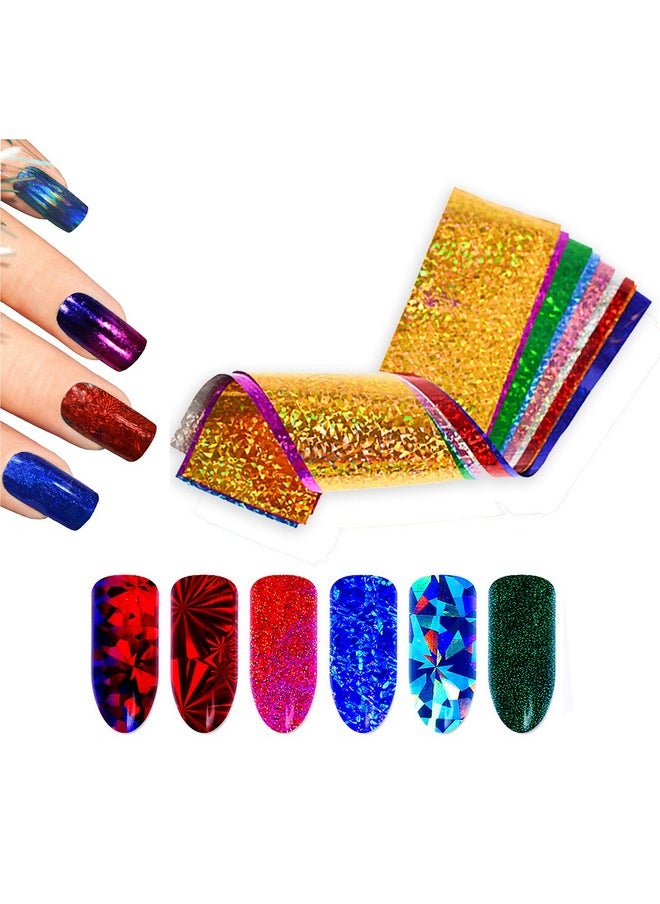 Beaute Galleria 50 Pieces Nail Foil Transfer Stickers, Laser Galaxy Starry Sky Nail Art Decorations