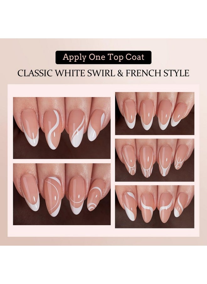 BTArtbox Press On Nails Almond - 5 Styles XCOATTIPS French Tip Almond Nails, Pre-Designed Swirl Soft Gel Nail Tips, Ultra Fit Medium False Nail, Soak Off Acrylic Fake Nails Extensions