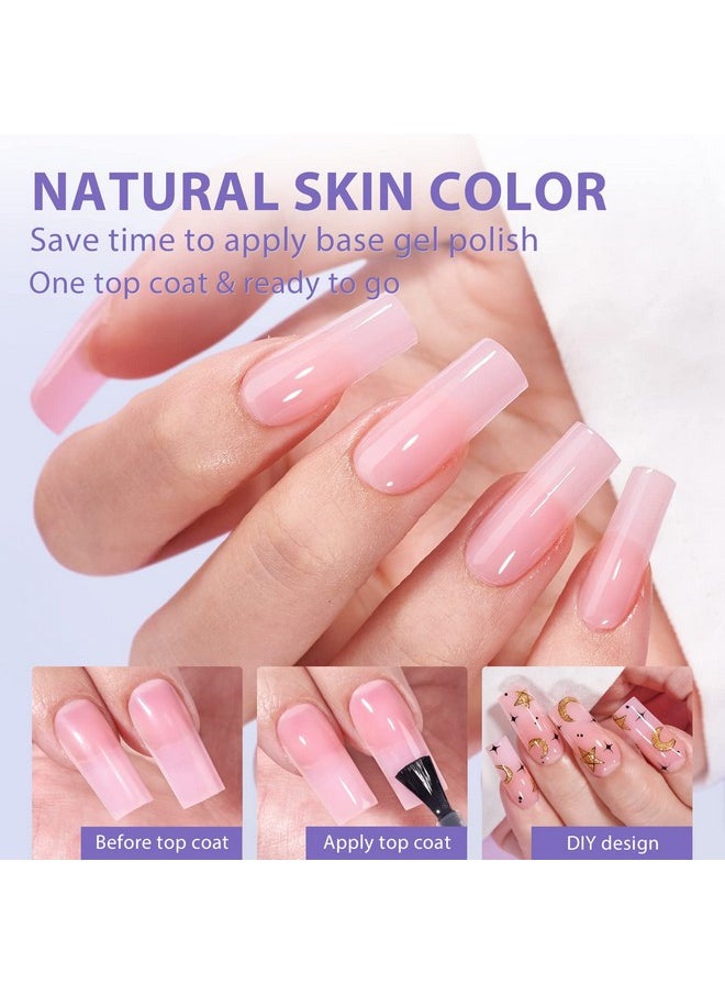 BTArtbox XCOATTIPS Soft Gel Nail Tips - Christmas Long Square Press On Nails Pink Colored Natural with Tip Primer Cover, One-Step Full Cover Fake Nails Gel Nails for Nail Extensions Art