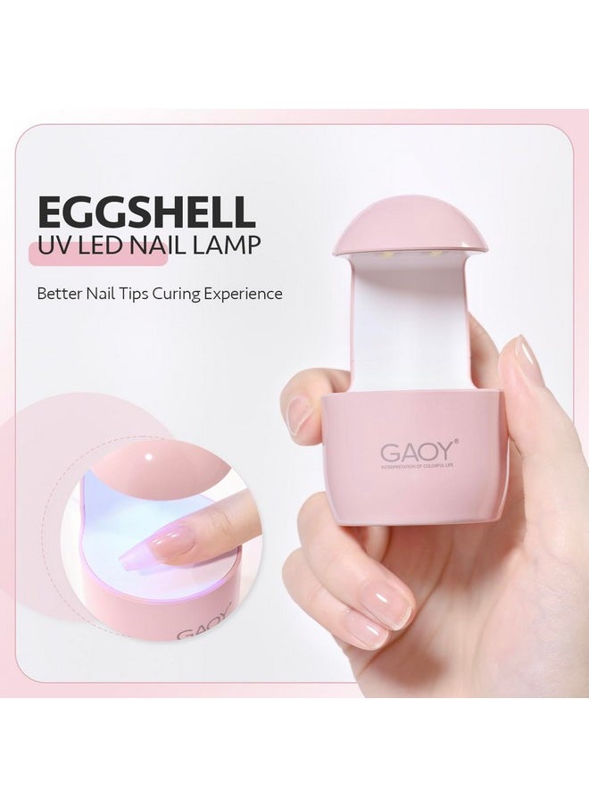 GAOY Mini UV Light for Gel Nails, Small Nail Cure Light, Eggshell LED Nail Lamp, USB Nail Dryer for Fast Curing, Pink