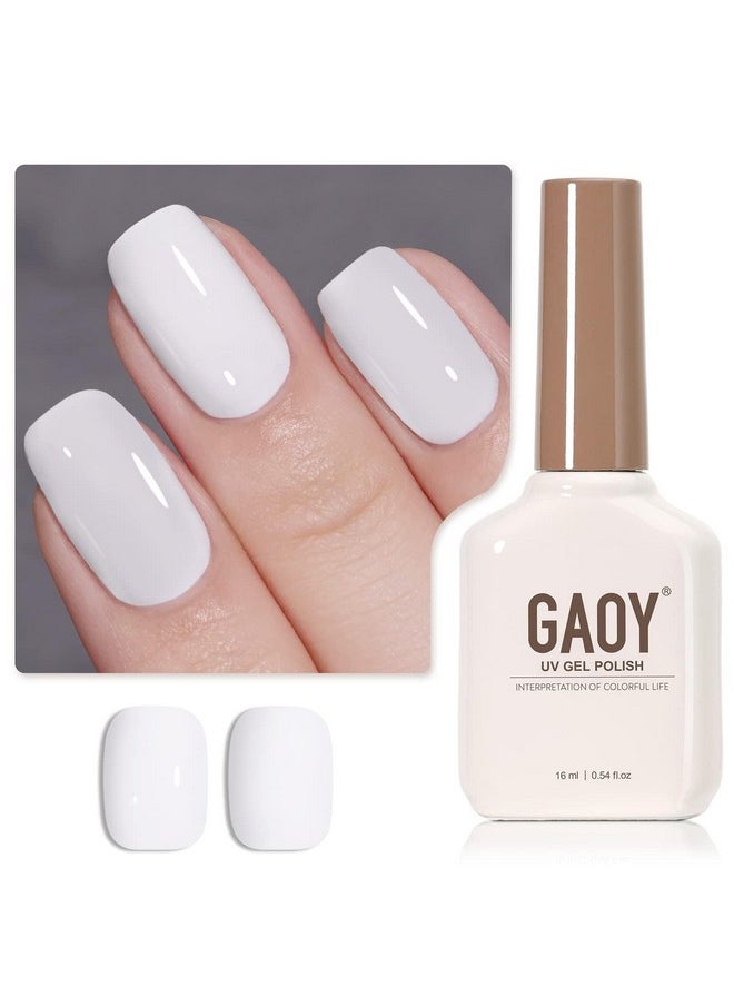 GAOY White Gel Nail Polish, 16ml Color 1002 Soak Off UV Light Cure Gel Polish for French Tips Nail Art DIY Manicure at Home