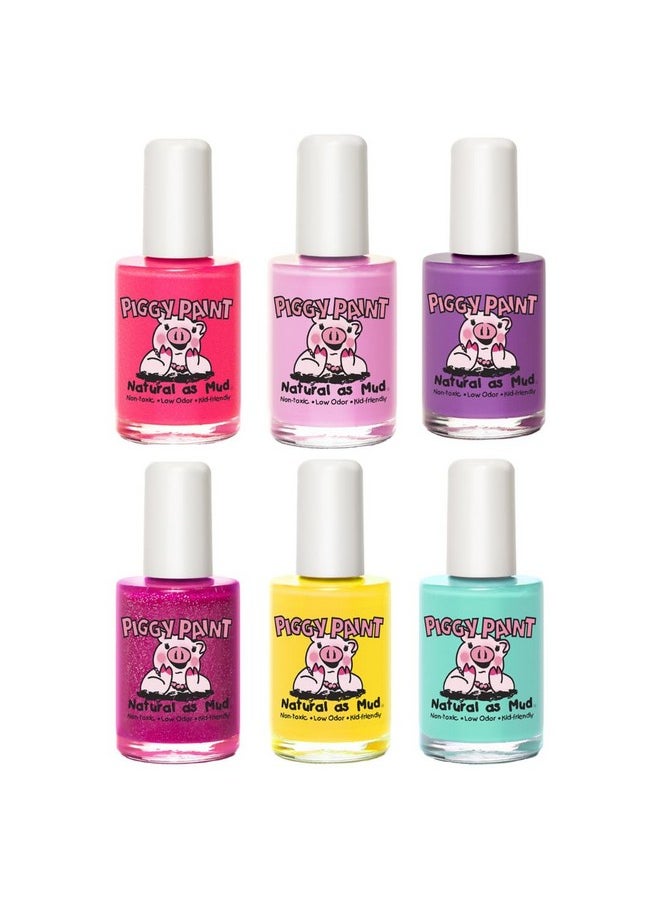 Piggy Paint | 100% Non-Toxic Girls Nail Polish | Safe, Cruelty-free, Vegan, & Low Odor for Kids| You Take the Cake (6 Polish Set)