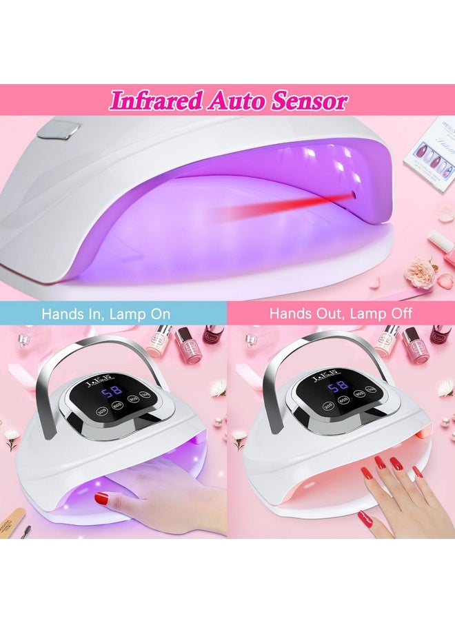 Wisdompark UV Nail Lamp 268W, UV Light for Gel Nails with 60pcs Lamp Beads, Professional LED Nail Lamp 4 Timers and Automatic Sensor Nail Dryer for Home Salon (Large)