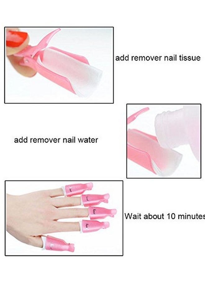 20 Pack Nail Gel Polish Remover Clip caps with 600 Pack Nail Art Wipe Cotton Pads