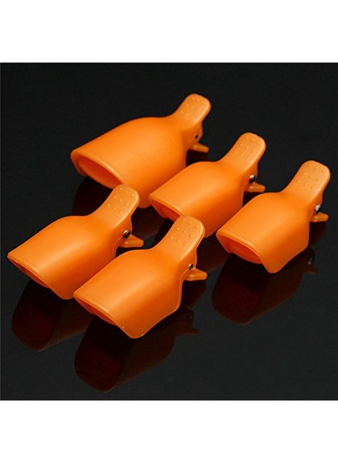 Yimart Pack of 10 Reusable Plastic Toenail Nail Art Soak Off Cap Clip UV Gel Polish Remover Wrap Tool (Orange)