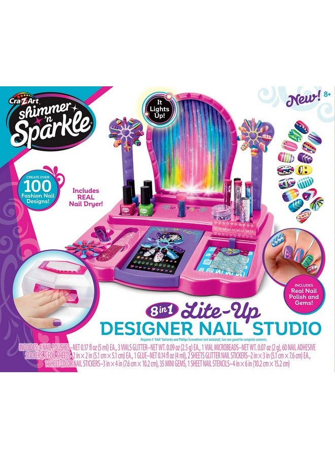 Cra-Z-Art Shimmer 'n Sparkle 8-in-1 Lite-Up Designer Nail Studio