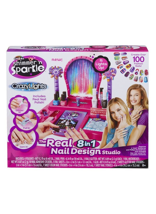 Cra-Z-Art Shimmer 'n Sparkle 8-in-1 Lite-Up Designer Nail Studio