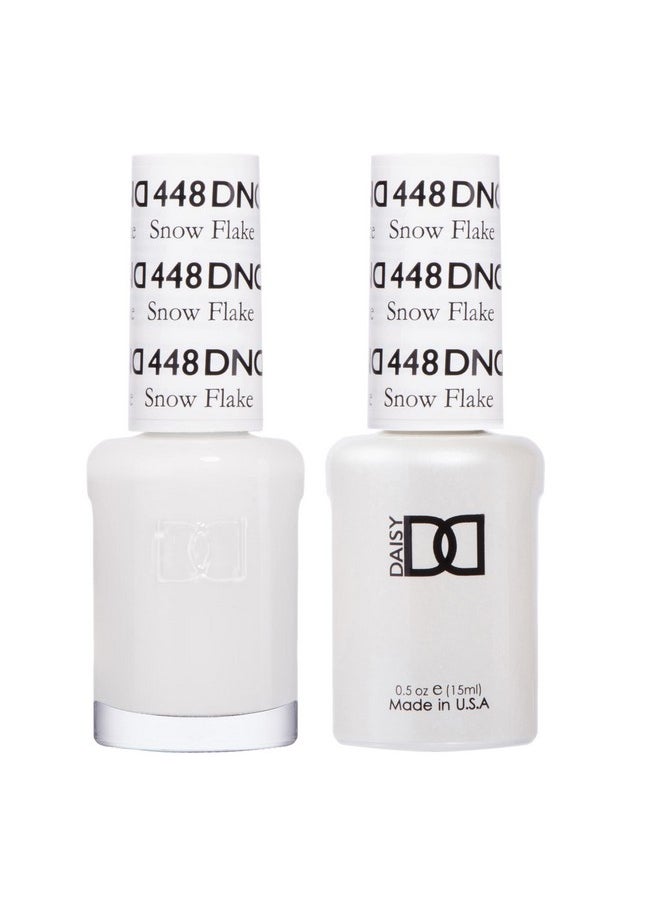 DND Gel Polish Set, White Collection, UV/LED Gel Polish and Air Dry Nail Lacquer, Matching Chip-Free Polish Duo, 448 Snow Flake, 0.5 Fl Oz