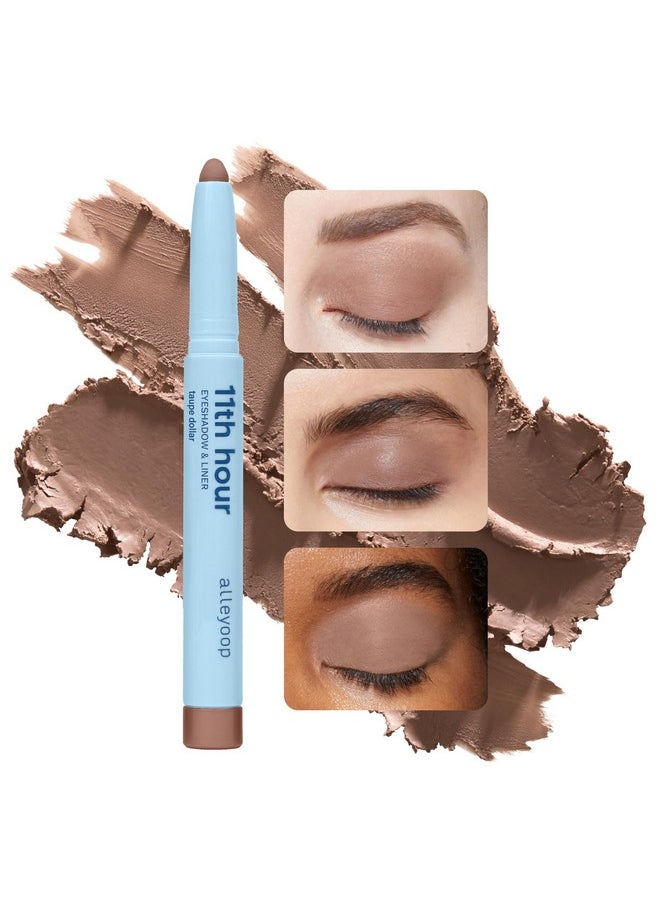 ALLEYOOP 11th Hour Cream Eye Shadow Sticks - Taupe Dollar (Matte) - Award-winning Eyeshadow Stick - Smudge-Proof and Crease Proof for Over 11 Hours - Easy-To-Apply and Compact for Travel, 0.05 Oz