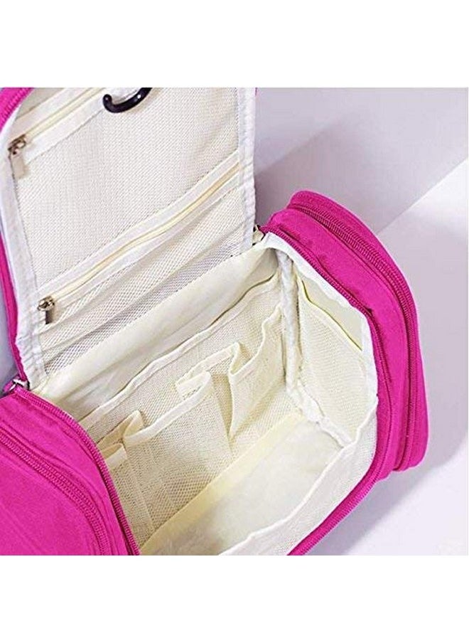 PETRICE Toiletry Bag for Women Makeup Pouch Waterproof Shower Wash Bag Cosmetic Organizer Case Travel Kit Pack with Hook (Pink) 9.1 x 4.1 x 8.1 cm