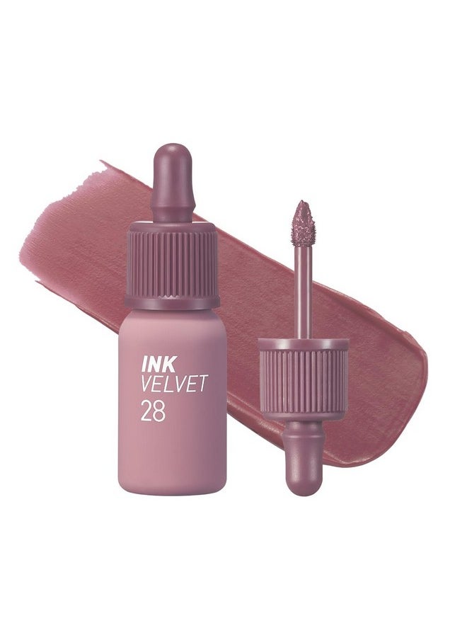 Peripera Ink the Velvet Lip Tint - High Pigment Color, Longwear, Weightless, Not Animal Tested, Gluten-Free, Paraben-Free (028 MAUVEFUL NUDE)
