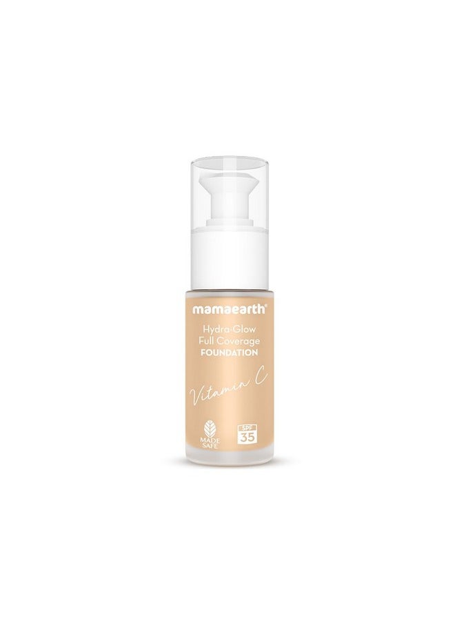 Mamaearth Hydra-Glow Full Coverage Dewy Finish Liquid Foundation With Vitamin C & Turmeric- 30 Ml|Full Coverage|Gives 3X Instant Glow|12-Hour Long Stay & Hydration|Spf 35|Non-Drying (05 Beige Glow)