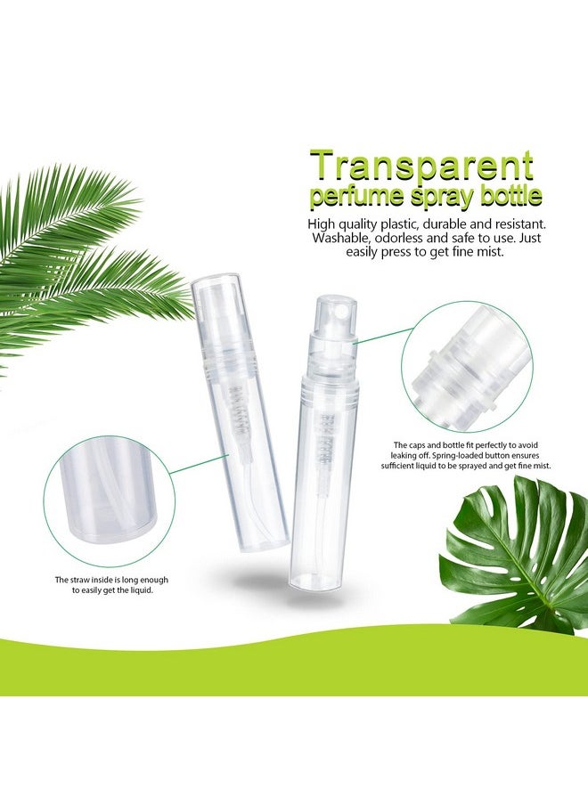Fandamei 60 Pack 3ml Mini Clear Plastic Spray Bottle Empty Cute Perfume Atomizer for Cleaning, Travel, Essential Oils, Perfume.
