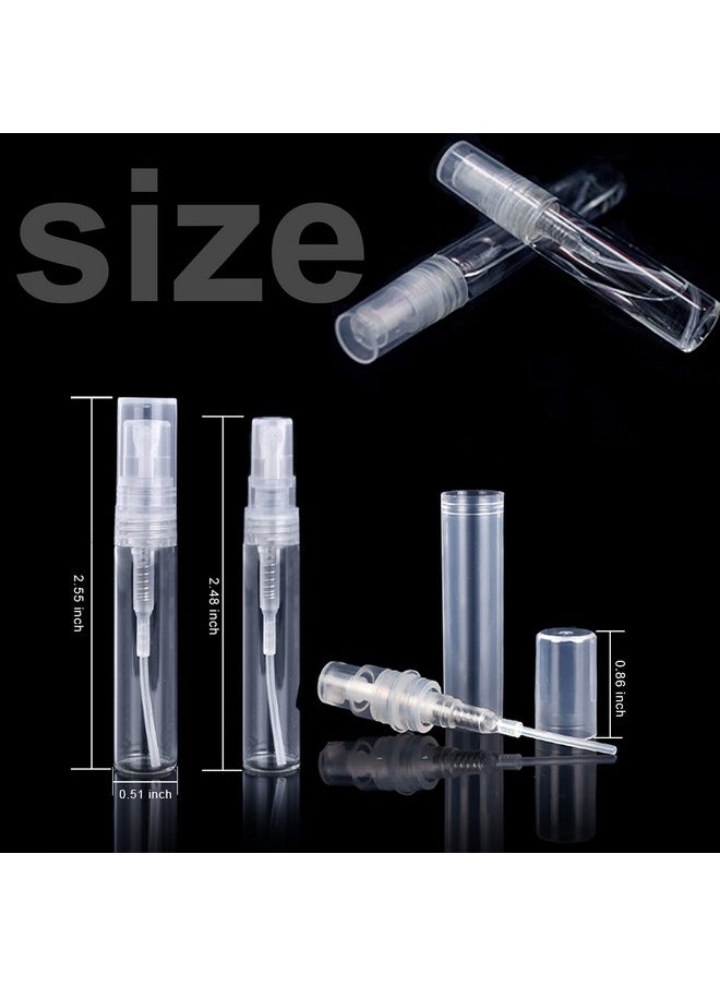 Fandamei 60 Pack 3ml Mini Clear Plastic Spray Bottle Empty Cute Perfume Atomizer for Cleaning, Travel, Essential Oils, Perfume.