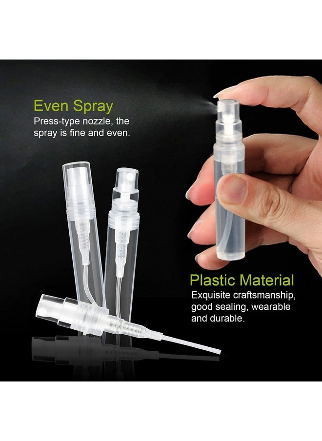 Fandamei 60 Pack 3ml Mini Clear Plastic Spray Bottle Empty Cute Perfume Atomizer for Cleaning, Travel, Essential Oils, Perfume.