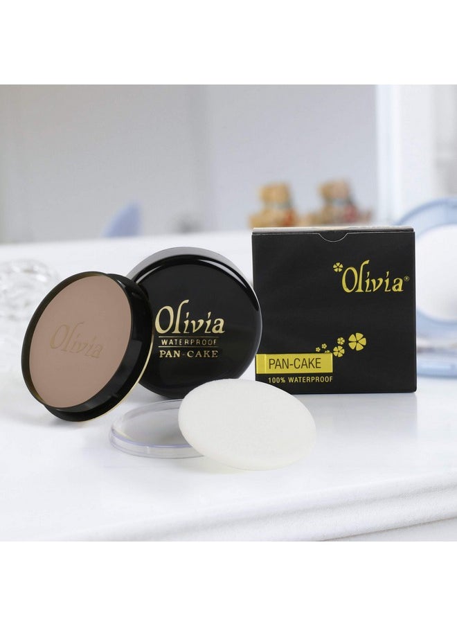 Olivia 100 Waterproof Pan Cake Makeup Concealer 25 G Shade Pack Of 3 Oil 100% Waterproof Pan Cake White 25G Shade No.20 - Pack Of 3 Matte Finish Natural Beige 25G, All Skin Type