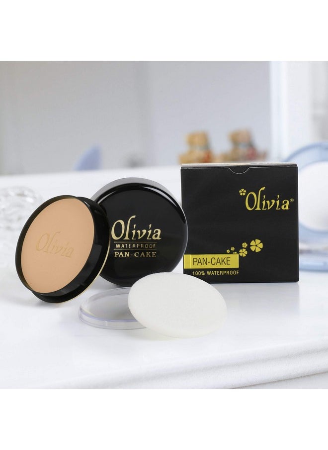 Olivia Waterproof Sun Tone Makeup Cream Concealer Pan Cake (25g, Shade No.27) - Pack of 2 shimmering Finish