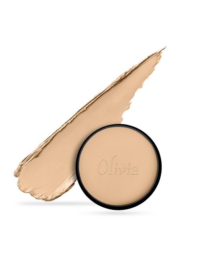 Olivia Waterproof Sun Tone Makeup Cream Concealer Pan Cake (25g, Shade No.27) - Pack of 2 shimmering Finish