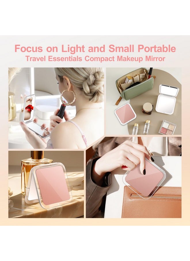 MIYADIVA Compact Mirror, 30X Magnifying Mirror, Pocket Mirror for Purse, Travel Makeup Mirror with 30X/1X Magnification, Travel Essentials Mirror, Precision Tweezers, Exquisite Present for Women Rose