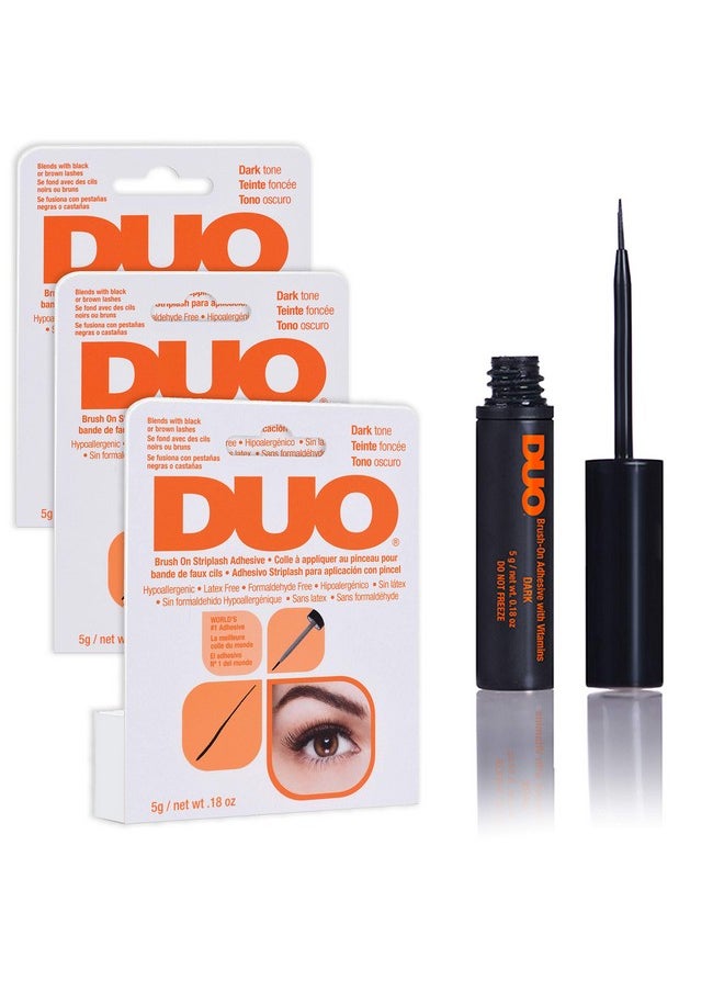 Duo Brush-On Striplash Adhesive Dark Tone 0.18 Ounce (5.3ml) (3 Pack)