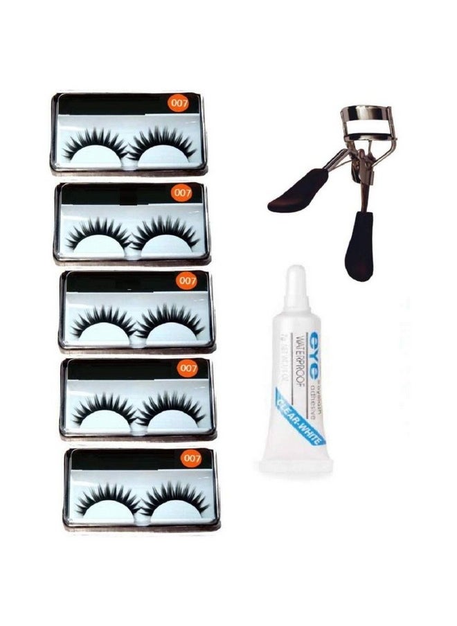 Adbeni 5 Pieces Eyelashes with Eyelash Glue and Eyelash Curler