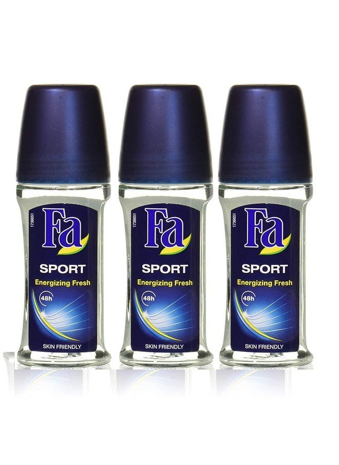 Fa Sport Energizing Fresh 48h Anti-Prespirant Roll on Deo 50ml X 3 (Pack Of 3)