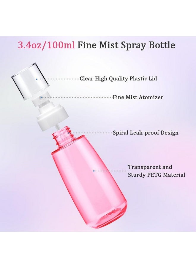 Cosywell Fine Mist Spray Bottle TSA Approved 3.4oz/ 100ml Empty Cosmetic Refillable Travel Containers Plastic Hair Spray Bottle Sprayer for Perfume Skincare Makeup Lotion (3color)