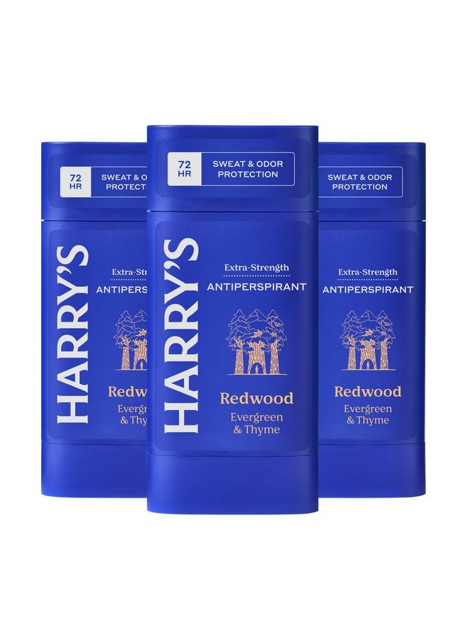 Harry's Extra-Strength Antiperspirant - Odor & Enhanced Sweat Control Antiperspirant for Men - Redwood (3 Count)